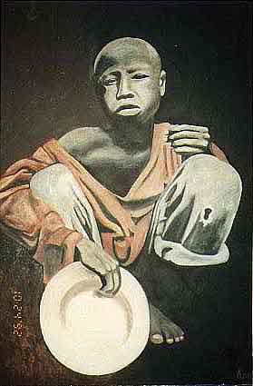 Somali Victim, 1990, oil on canvas, 30 X 42 inches